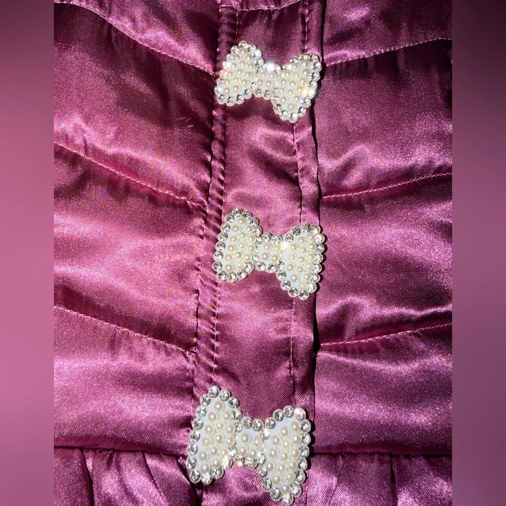 Little Lass Pink Hooded Vest with Bow Accents